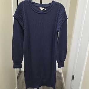 Nwt Hem & Thread Cotton Blend Knit Sweater Dress